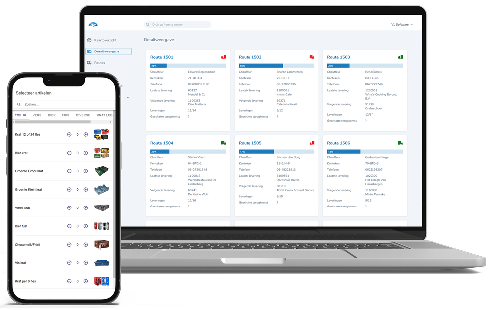 Impressie van de VLEX Delivery software